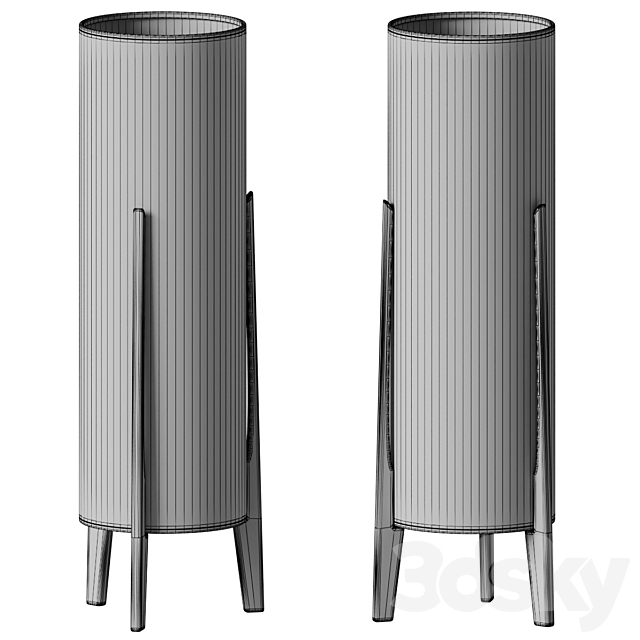 Rocket Table Lamp Tall - Caper Linen 3d