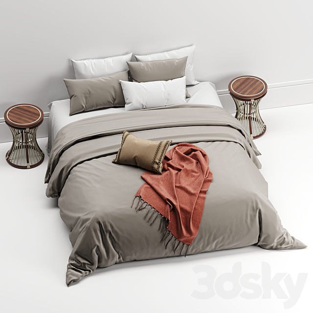 Adairs bed 3DS Max Model - thumbnail 2