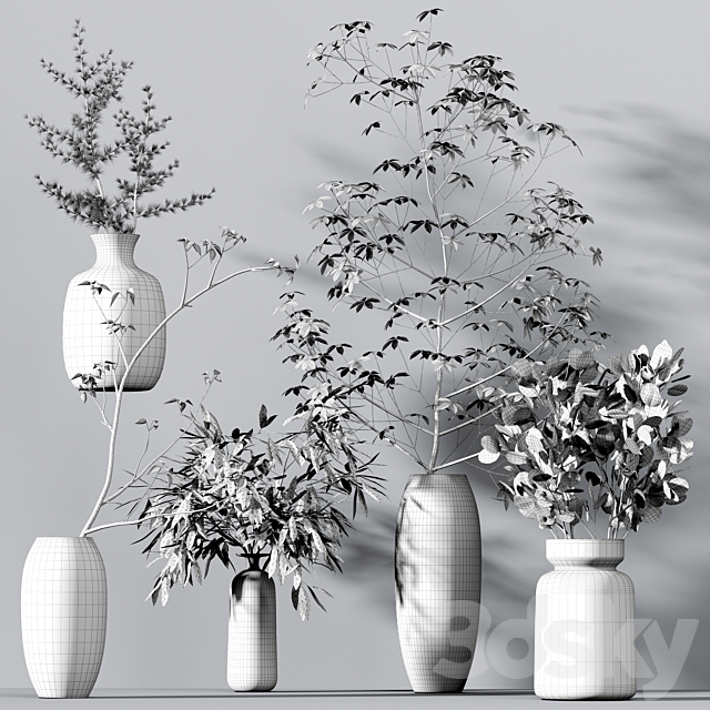 Set of branches in vases 3DSMax File - thumbnail 2