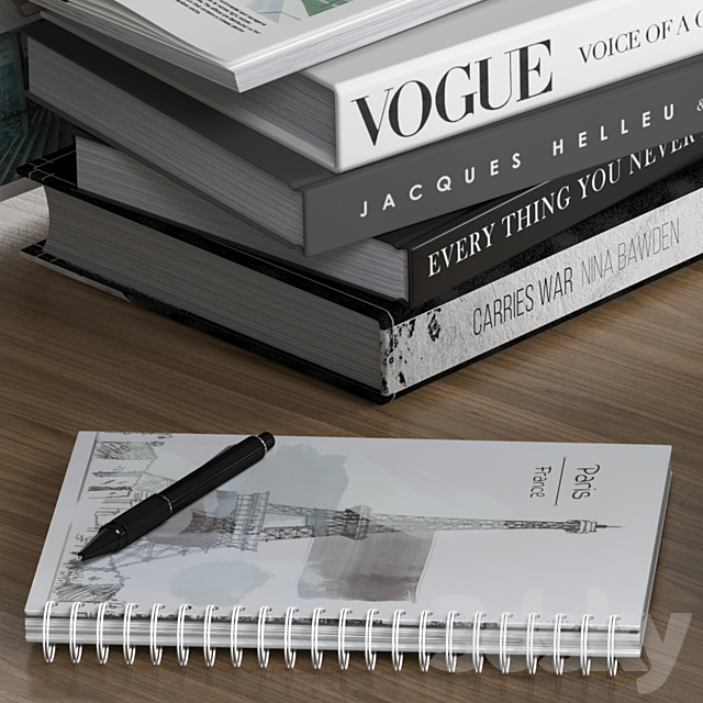 Coffee Table Decor Set 01 DrCG Model 05 3d Download