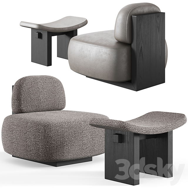 Yoshida Chair + Nara Stool by Secolo 3DSMax File - thumbnail 3