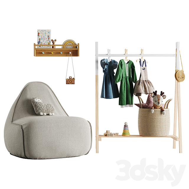 children’s room. Toys and furniture set 01 3DSMax File - thumbnail 1
