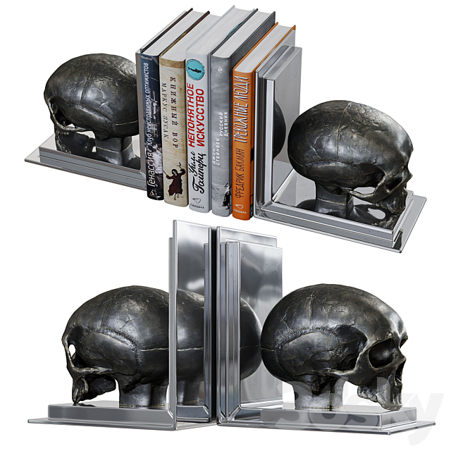 Eichholtz Bookend Skull Set 3d