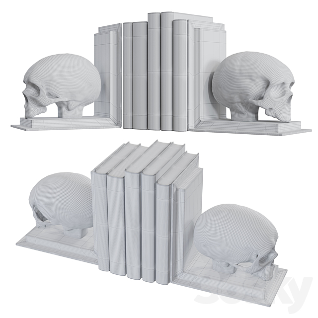 Eichholtz Bookend Skull Set 3DSMax File - thumbnail 4