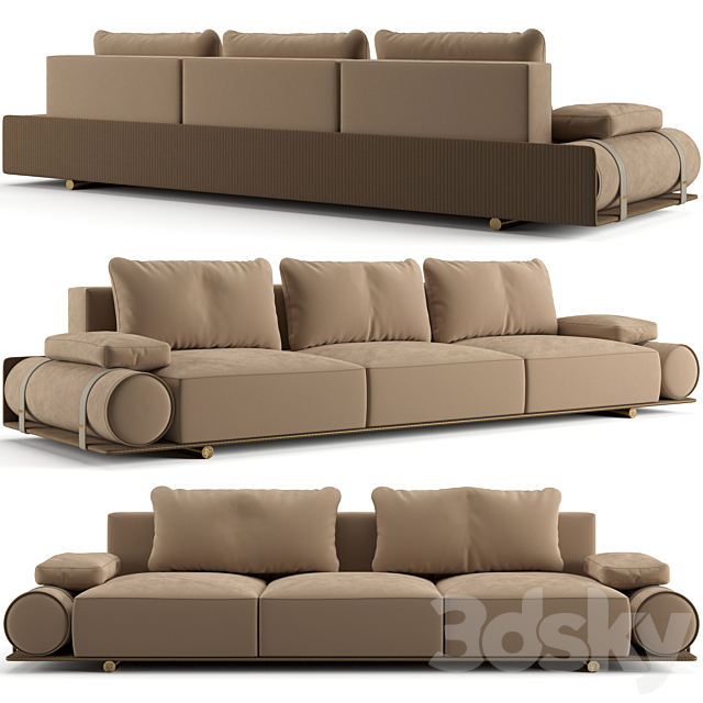 Visionnaire Donovan roll sofa 302 cm 3DSMax File - thumbnail 1