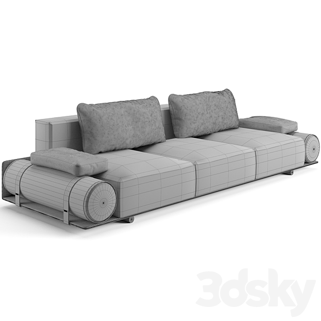 Visionnaire Donovan roll sofa 302 cm 3DSMax File - thumbnail 5