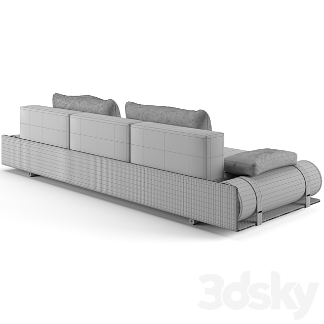 Visionnaire Donovan roll sofa 302 cm 3DSMax File - thumbnail 6