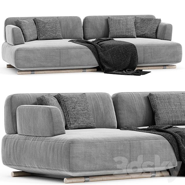 Natuzzi cava two seaters sofa 3DSMax File - thumbnail 1