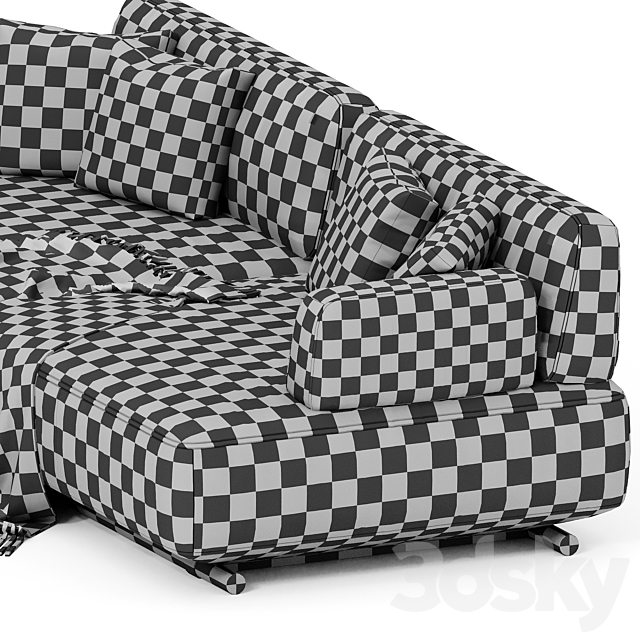 Natuzzi cava two seaters sofa 3DSMax File - thumbnail 5