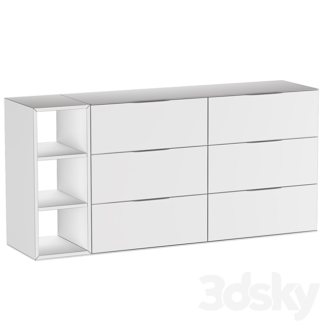 Vig Furniture Nova Domus Maranello – Modern Gray Wash & Faux Marble Dresser 3DSMax File - thumbnail 3