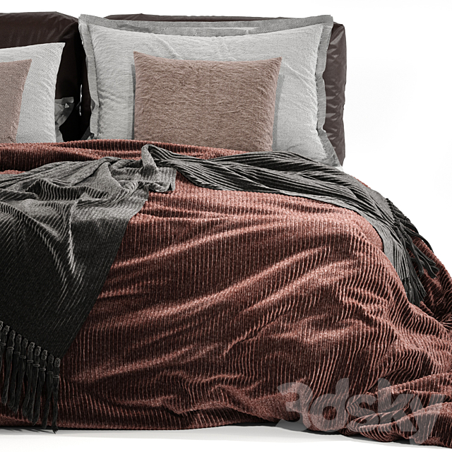 MYNIGHT By Lema Double bed with upholstered headboard 3dsky