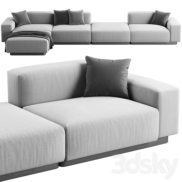 003 Soft modular sofa 4 seat by Vitra 3d