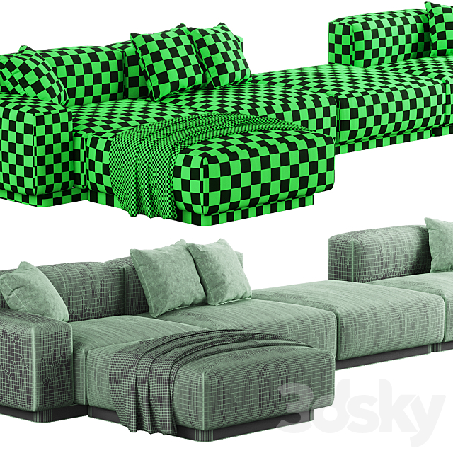 003 Soft modular sofa 4 seat by Vitra 3dmodel