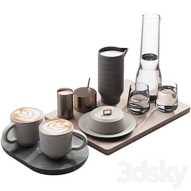 129 eat and drinks decor set 03 coffee and water kit 03 3DSMax File - thumbnail 6