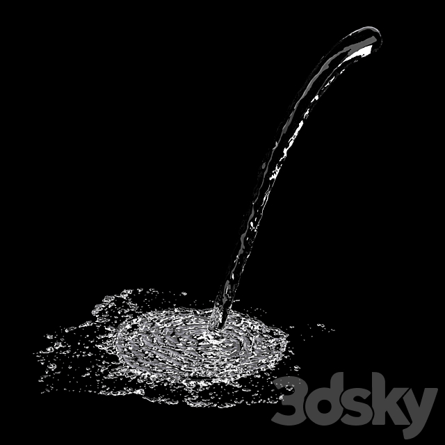 Liquids water fountain set 2 3dsky