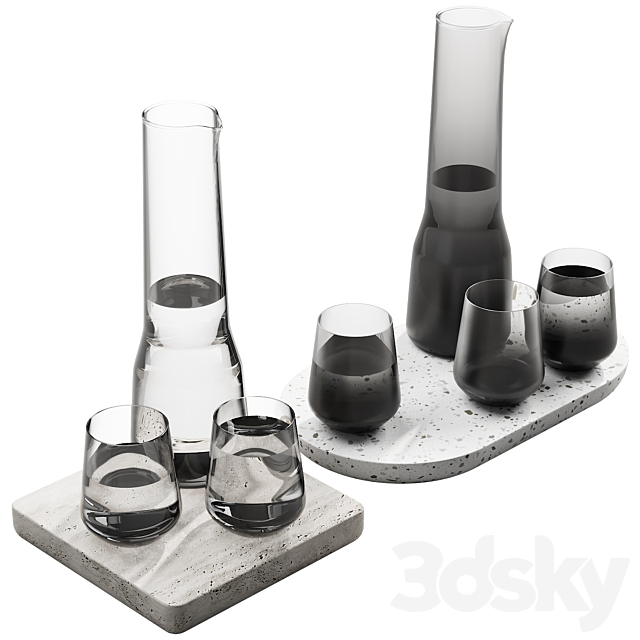 132 dishes decor set 07 iittala essence clear and smoked 3d