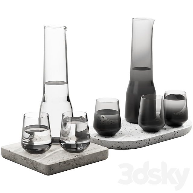 132 dishes decor set 07 iittala essence clear and smoked 3dsky
