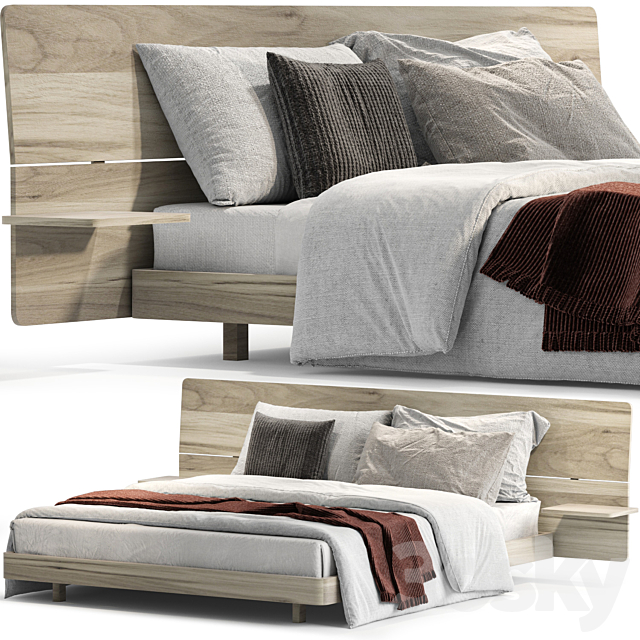 ALMA Bed with integrated nightstands By Huppe 3DSMax File - thumbnail 2