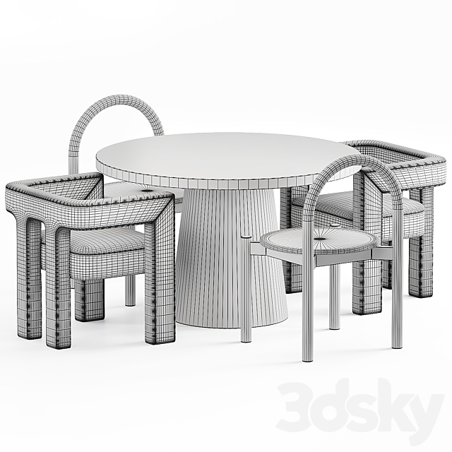 Crate and Barrel Dining set 3d Download
