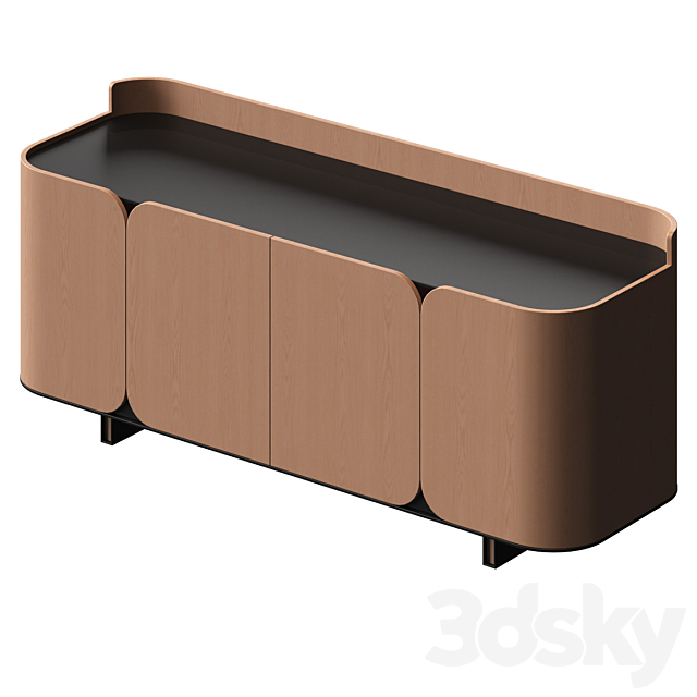 Chest of drawers rounded 3d
