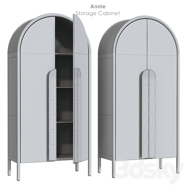 Annie Natural Storage Cabinet 3DSMax File - thumbnail 2