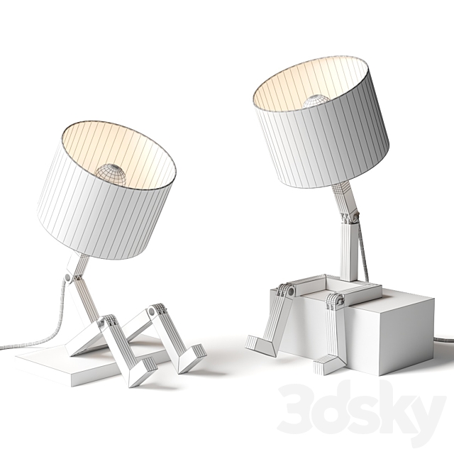 Table lamp artistic Trisdar robot 3d