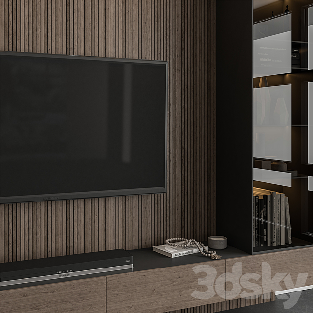 TV Wall Marble Wall and Wood – Set 41 3DSMax File - thumbnail 5