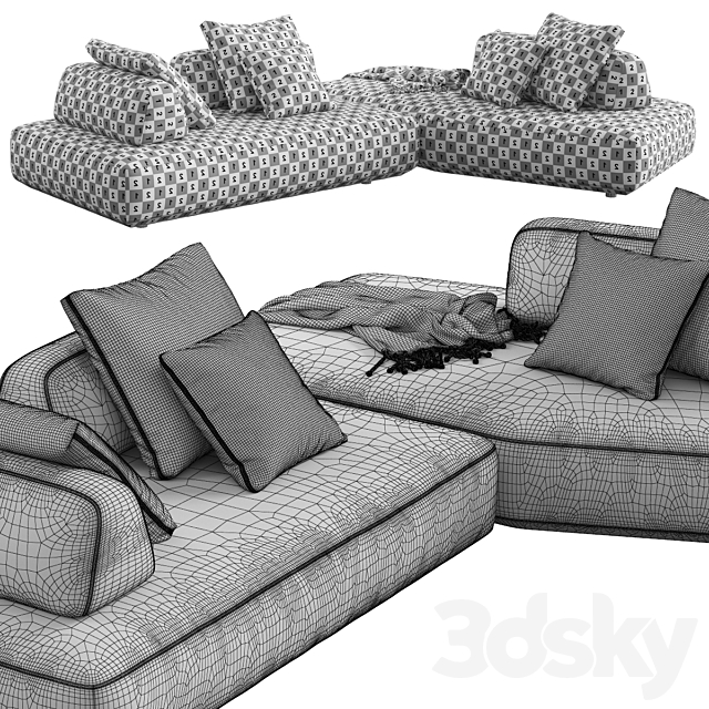 Resource Furniture _ Flex Sofa (Composition 02) 3DSMax File - thumbnail 5
