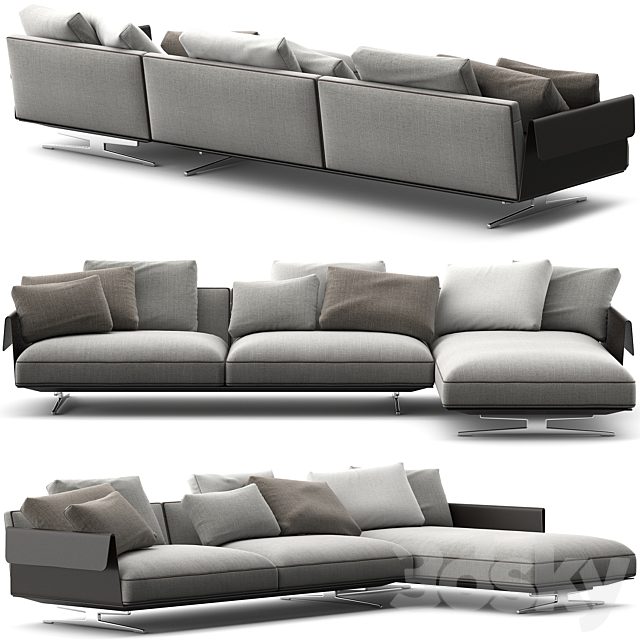 Flexform Bretton Chaise Longue 3d