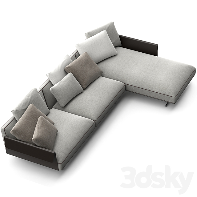 Flexform Bretton Chaise Longue 3dsky