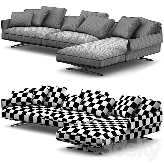 Flexform Bretton Chaise Longue 3dskyfree