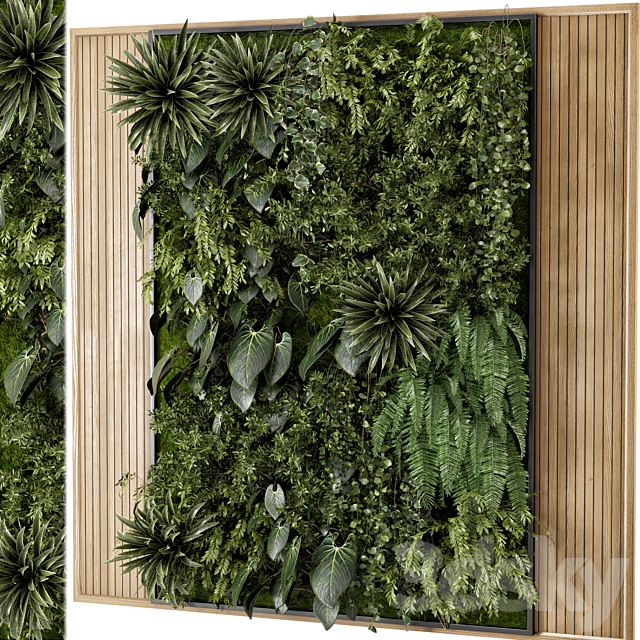 Indoor Wall Vertical Garden Set – Set 728 3DSMax File - thumbnail 1