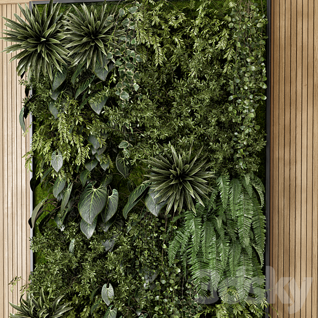 Indoor Wall Vertical Garden Set – Set 728 3DSMax File - thumbnail 3