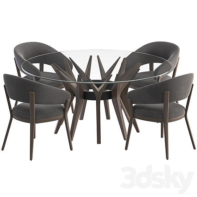 Table Aster and chair Ray set 3d