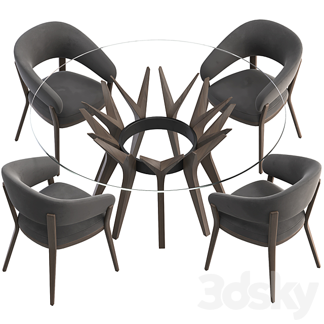 Table Aster and chair Ray set 3dsky