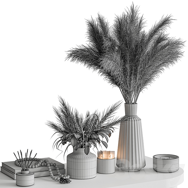Vase and Plant Decorative Set - Set 120 3dskyfree