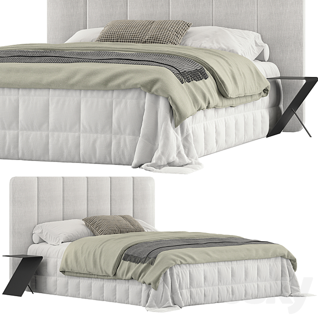 Kennedy Tufted bed 3DSMax File - thumbnail 1