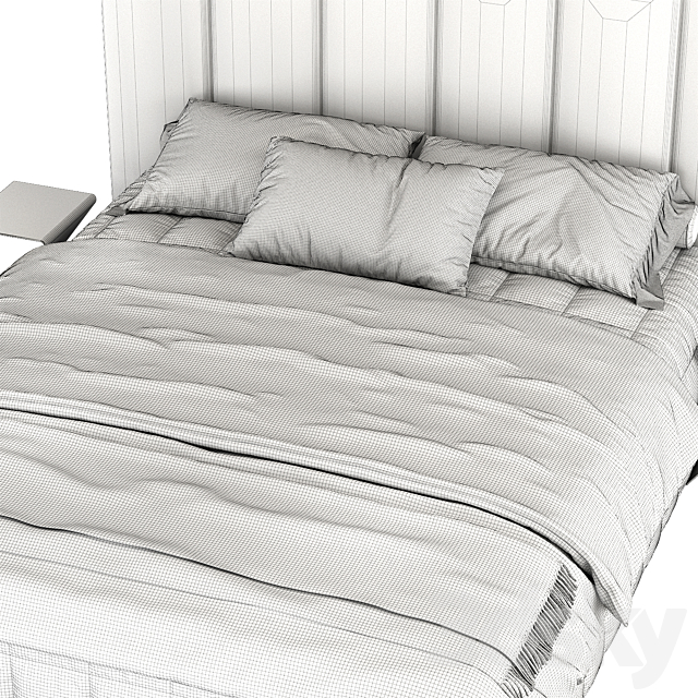 Kennedy Tufted bed 3DSMax File - thumbnail 4