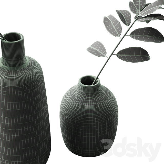 019 Branch in Bottle indoor plant 3DSMax File - thumbnail 3