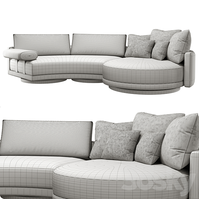 luxence jet sectional sofa 3DSMax File - thumbnail 2