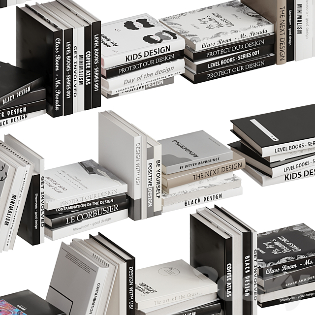 Set of Books 02 3d