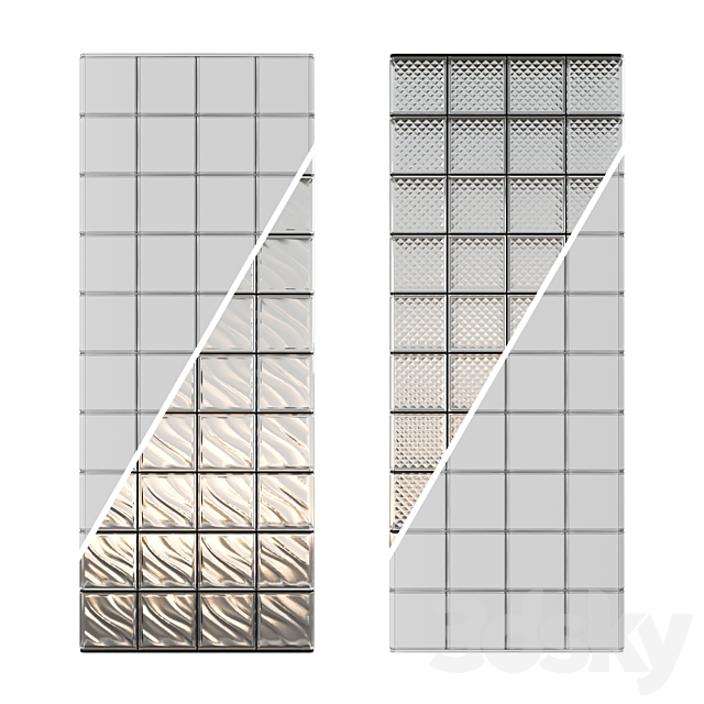 Glass Block Wall 07 3d
