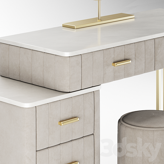 Homary Makeup Vanity Table 3DS Max Model - thumbnail 3