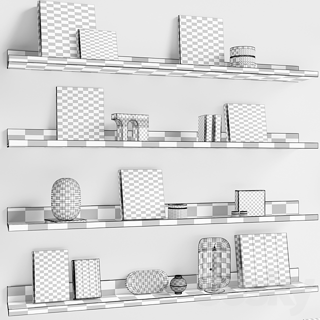 Decorative set 042 bookshelf 3dsky