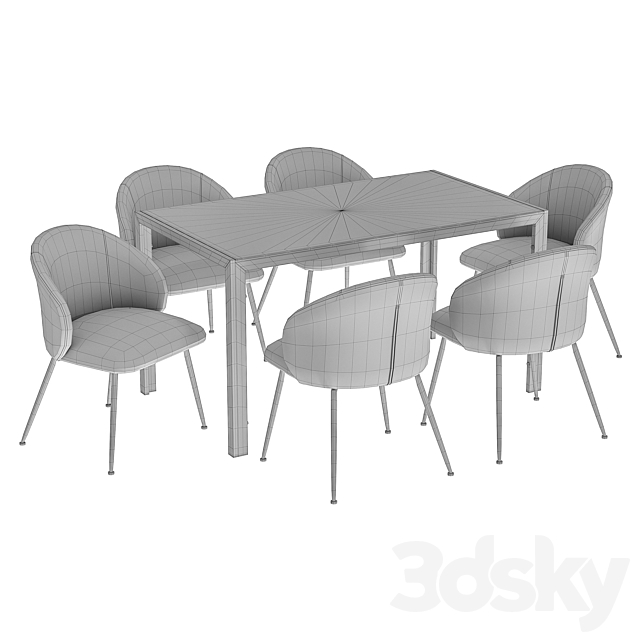 Dining chair Garda Decor and table Derby 3DSMax File - thumbnail 6