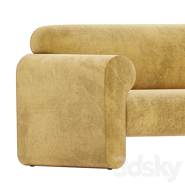 Crate & barrel - Gala Reverse Roll Arm Sofa 3d