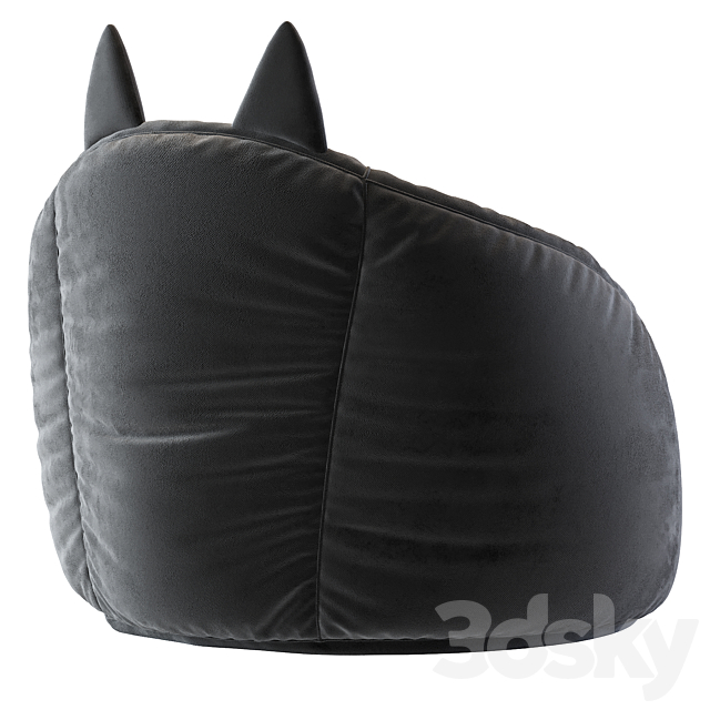 Character Bean Bag Chair Black Cat 3DSMax File - thumbnail 5