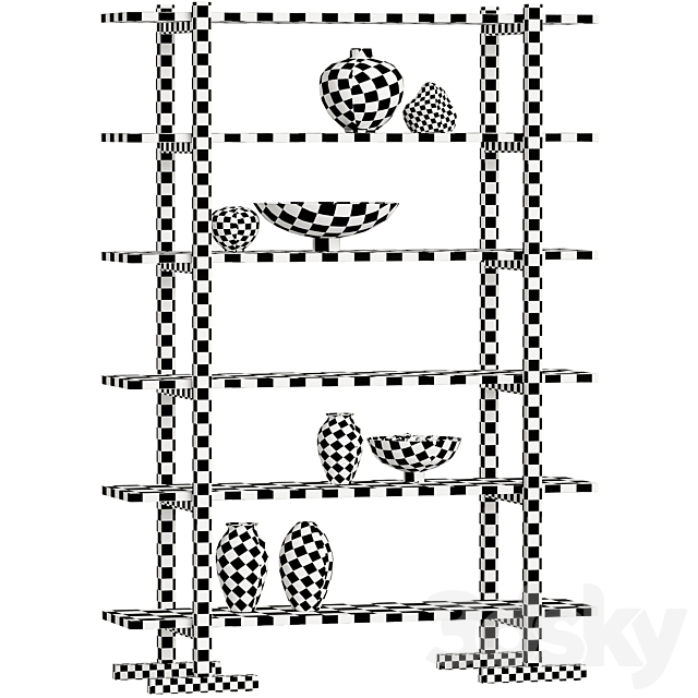 Crate & Barrel – Haldeman Pine Wood Open Shelf 3DSMax File - thumbnail 6