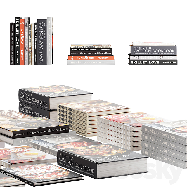 147 decorative books set 18 kitchen and cooking P04 3dskyfree
