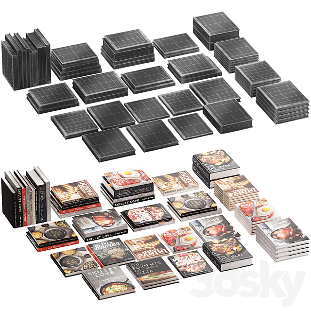 147 decorative books set 18 kitchen and cooking P04 3dmodel